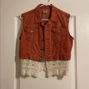 Vintage 90’s Vest with Lace Trim